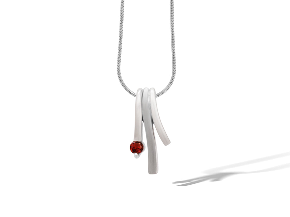 Blue Topaz and Rhodolite Garnet pendant in sterling silver, style P4127