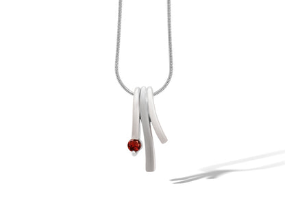Blue Topaz and Rhodolite Garnet pendant in sterling silver, style P4127