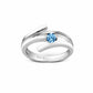 Blue Topaz and Garnet ring in sterling silver, style R4208