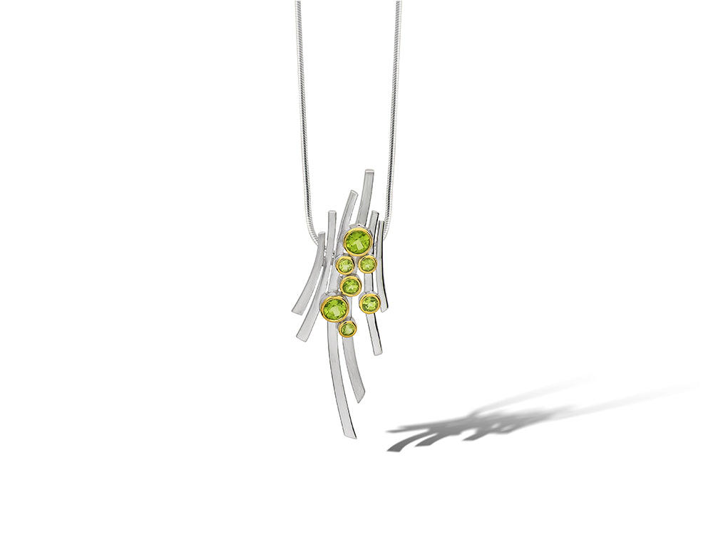 Artistic Multi Stone Necklace P7354 - P7354 Peridot - Pendant