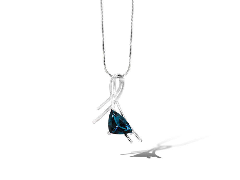 Amethyst and London Blue Topaz pendant in sterling silver, style P7585 - view 2