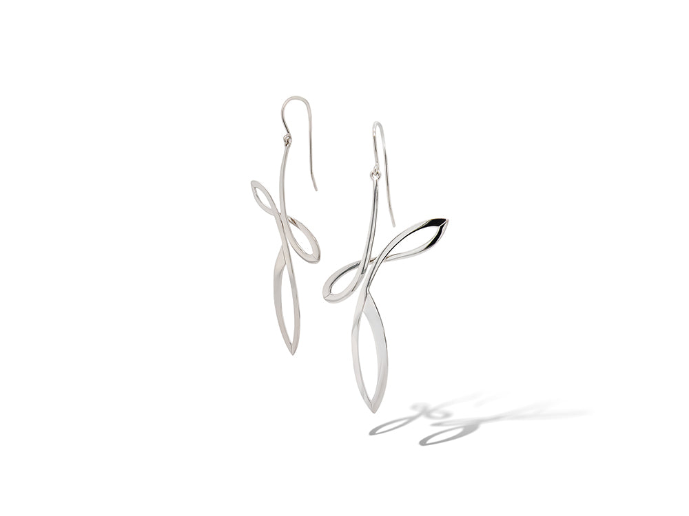 Sterling silver earrings, style E9832 - view 2
