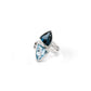 Amethyst and Blue Topaz ring in sterling silver, style R7230 - view 3