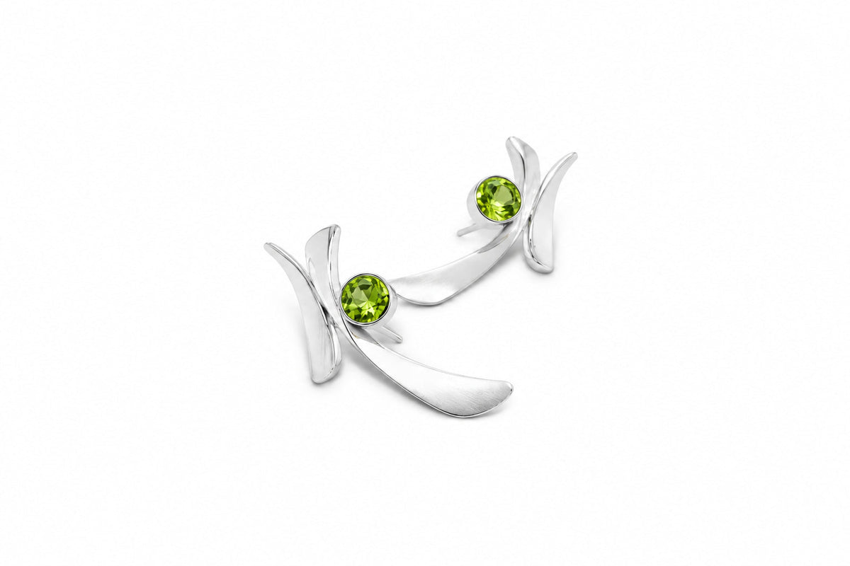 Amethyst and Blue Topaz earrings in sterling silver, style E7369 - view 6