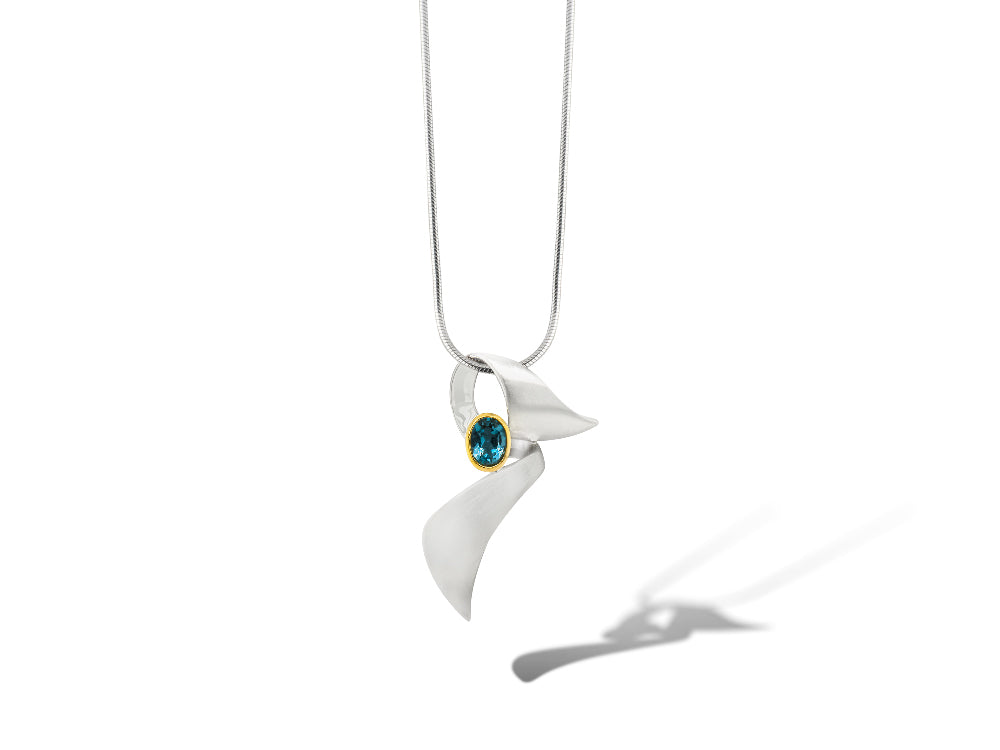 Amethyst and Blue Topaz pendant in sterling silver, style P5226 - view 2