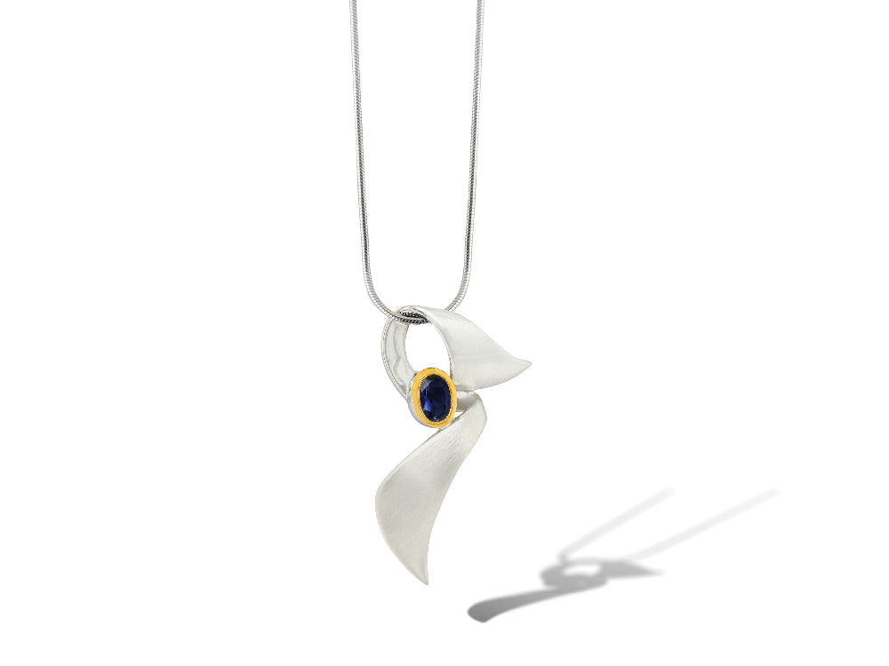 Amethyst and Blue Topaz pendant in sterling silver, style P5226 - view 3