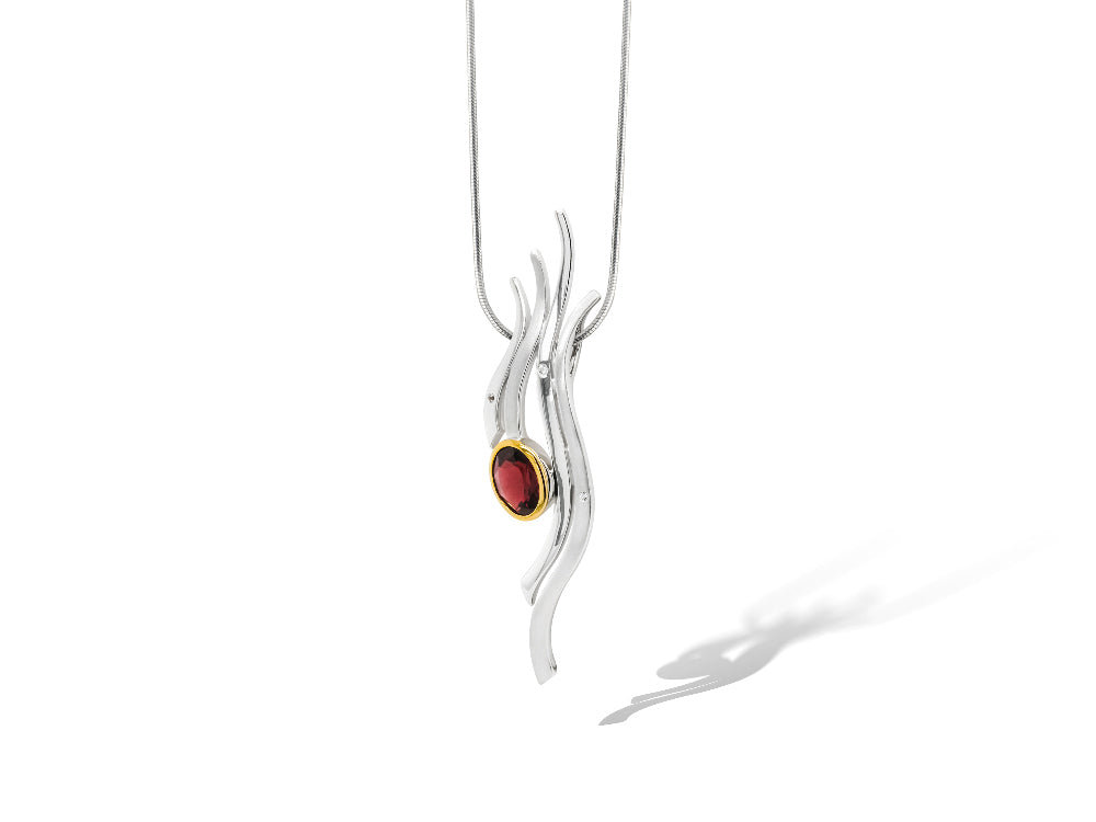 Amethyst and Blue Topaz pendant in sterling silver, style P6115 - view 2