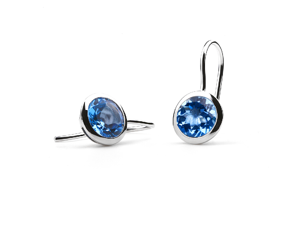 E3140 10mm BLUE TOPAZ EARRING - Joryel Vera Jewelry