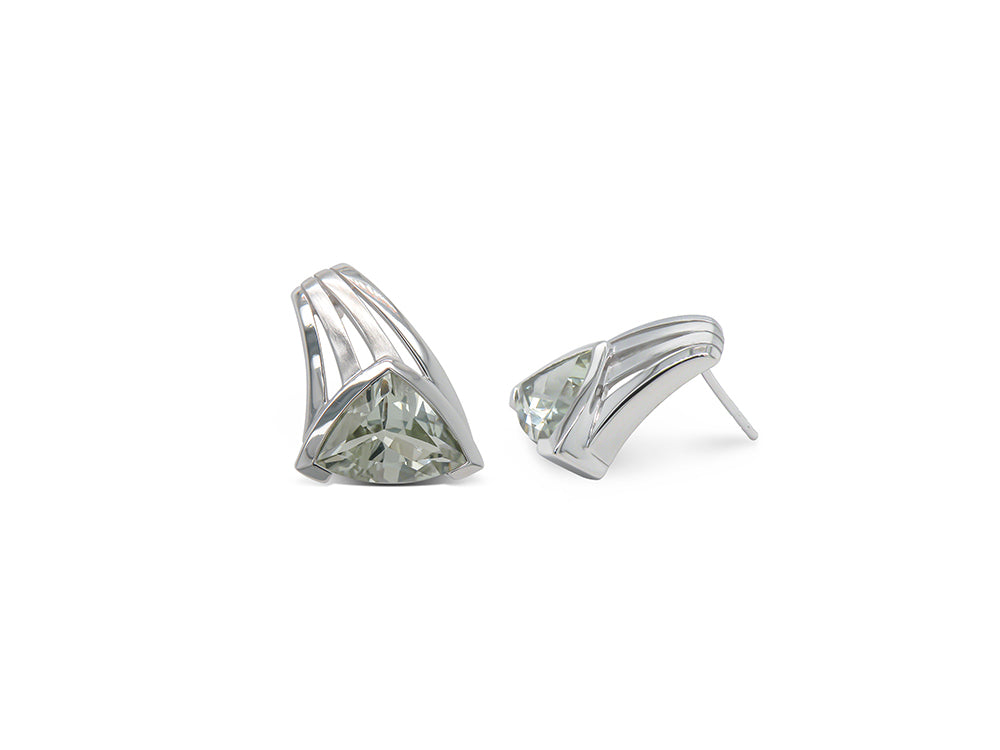 Contemporary Art Deco E9868 - E9868 Green Amethyst - Earring