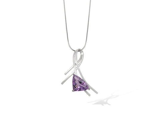 Contemporary Art Deco Gemstone Pendant P7585 - P7585 Amethyst/ a little darker - Pendant