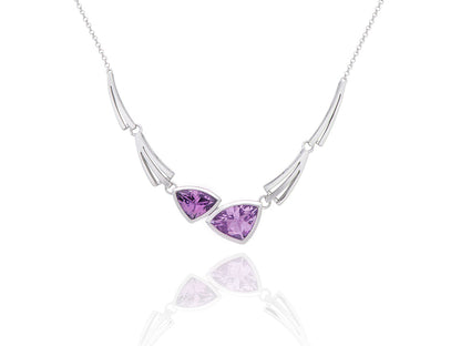Amethyst and Blue Topaz necklace in sterling silver, style N3327