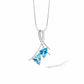 Amethyst and Blue Topaz pendant in sterling silver, style P7586 - view 4
