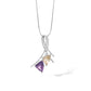 Amethyst and Blue Topaz pendant in sterling silver, style P7586 - view 5