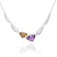 Amethyst and Blue Topaz necklace in sterling silver, style N3327 - view 6