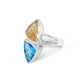Amethyst and Blue Topaz ring in sterling silver, style R7230 - view 8