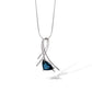 Amethyst and London Blue Topaz pendant in sterling silver, style P7585 - view 3