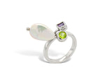 MULTI GEMSTONE & PEARL RING R5832