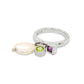 MULTI GEMSTONE & PEARL RING R5832