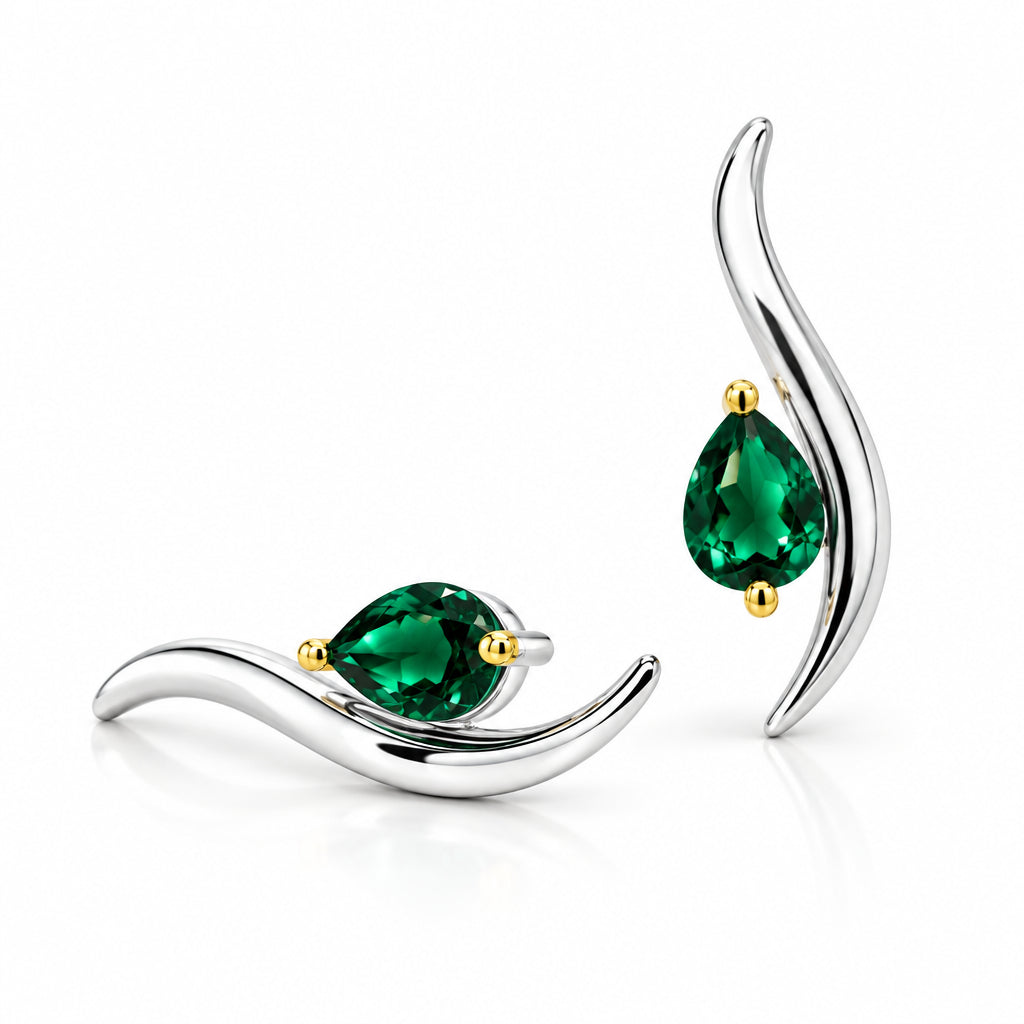 Modern gemstone earrings in 925 sterling silver by Joryel Vera, style E9287 - view 6