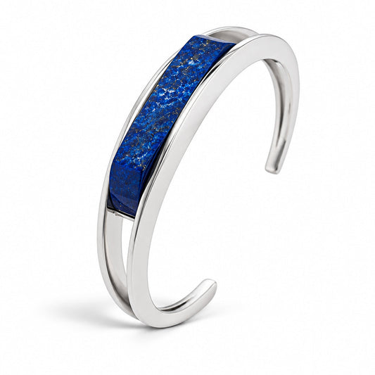 Lapis Lazuli bracelet in sterling silver, style B1969 - view 2