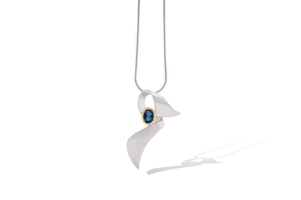 Amethyst and Blue Topaz pendant in sterling silver, style P5226 - view 4