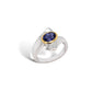 Amethyst and Blue Topaz ring in sterling silver, style R6998 - view 6