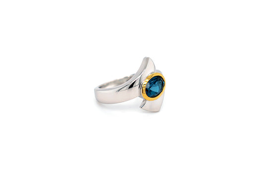Amethyst and Blue Topaz ring in sterling silver by Joryel Vera, style R6998