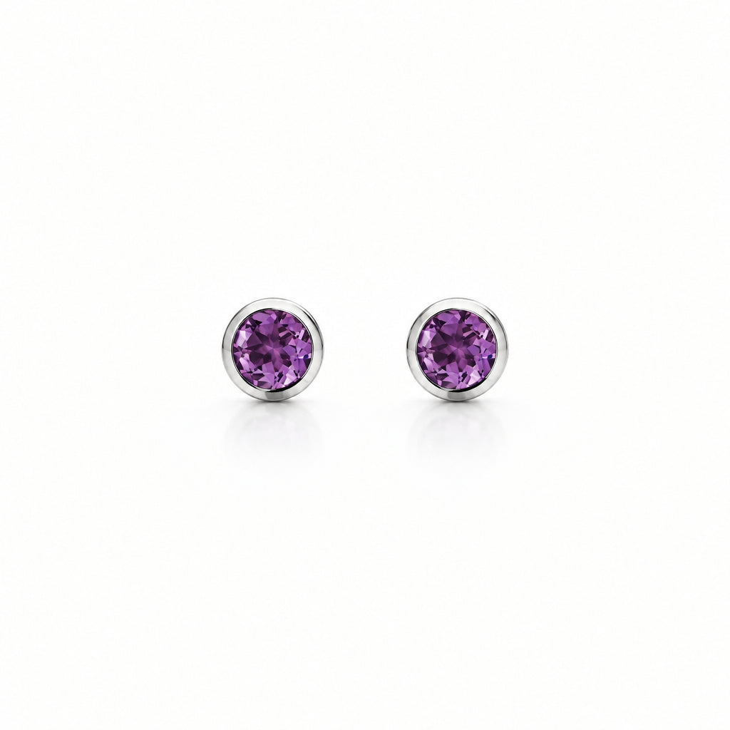 Amethyst and Blue Topaz earrings in sterling silver, style E4110 - view 3
