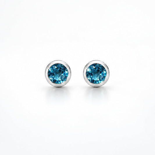 Amethyst and Blue Topaz earrings in sterling silver by Joryel Vera, style E4110 - view 2