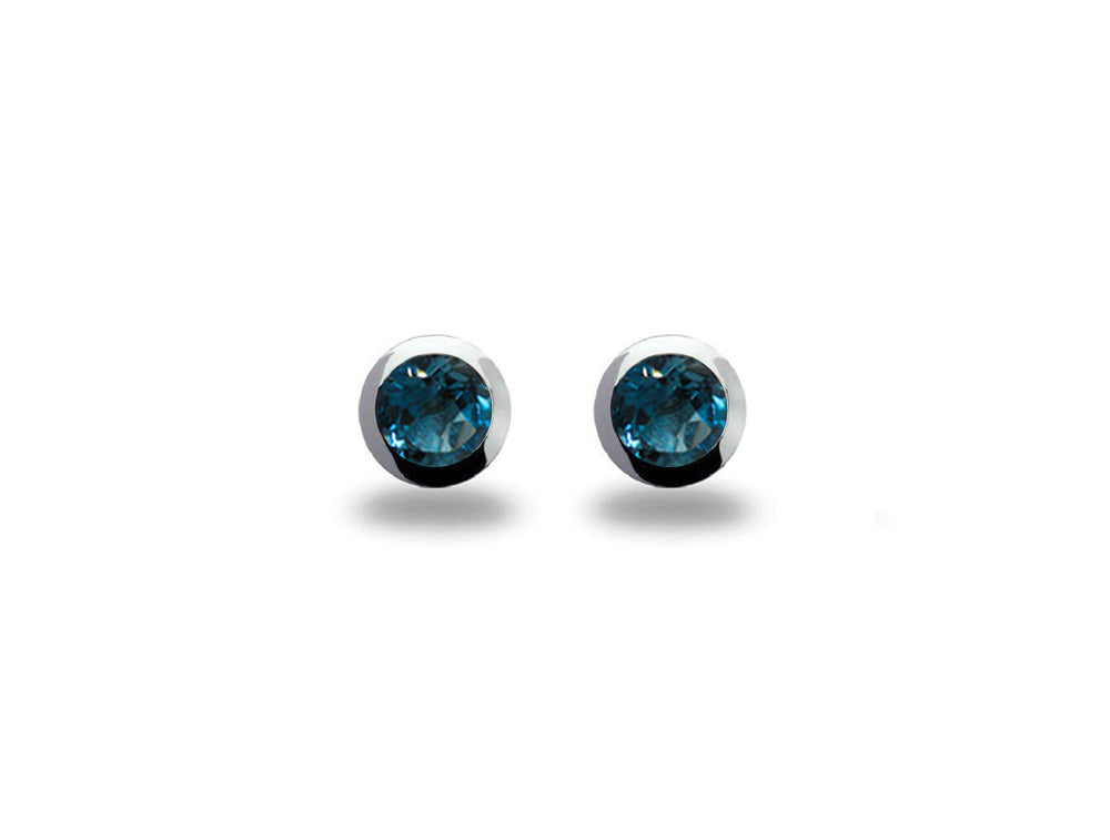 4Mm Gemstone Earring E4110 - E4110 London Blue Topaz - Earring