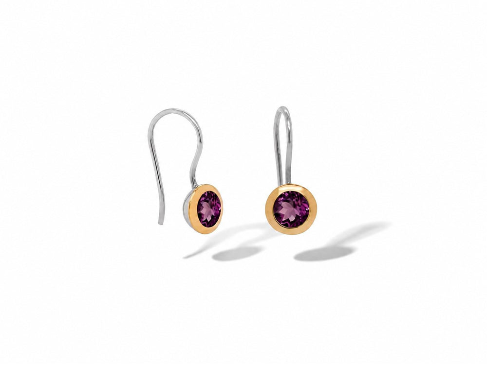 Blue Topaz and Citrine earrings in sterling silver - view 3