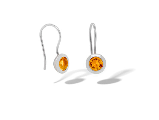 Stiiff Wire Brilliant Faceted Gemstones E4112 - E4112 Citrine - Earring