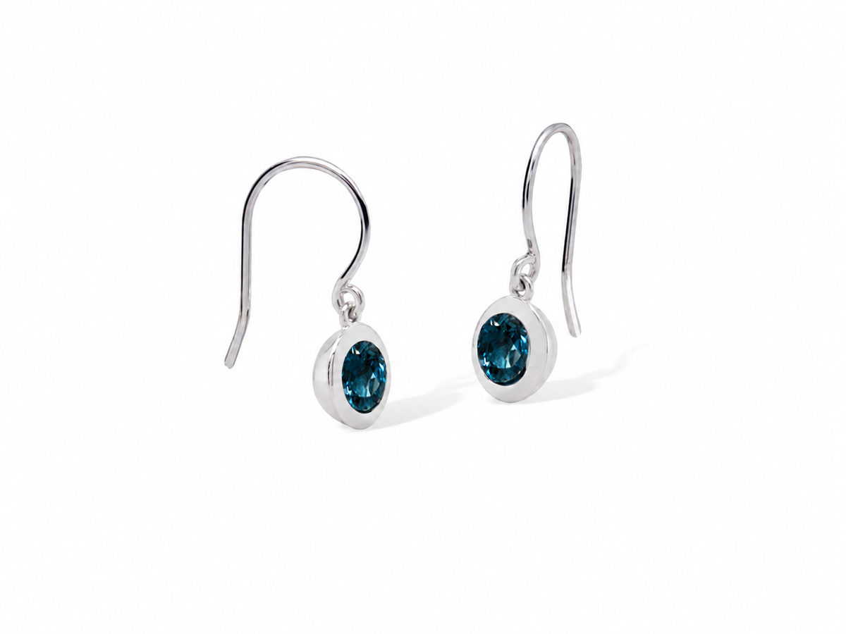 Amethyst and Iolite earrings in sterling silver, style E4113 - view 5