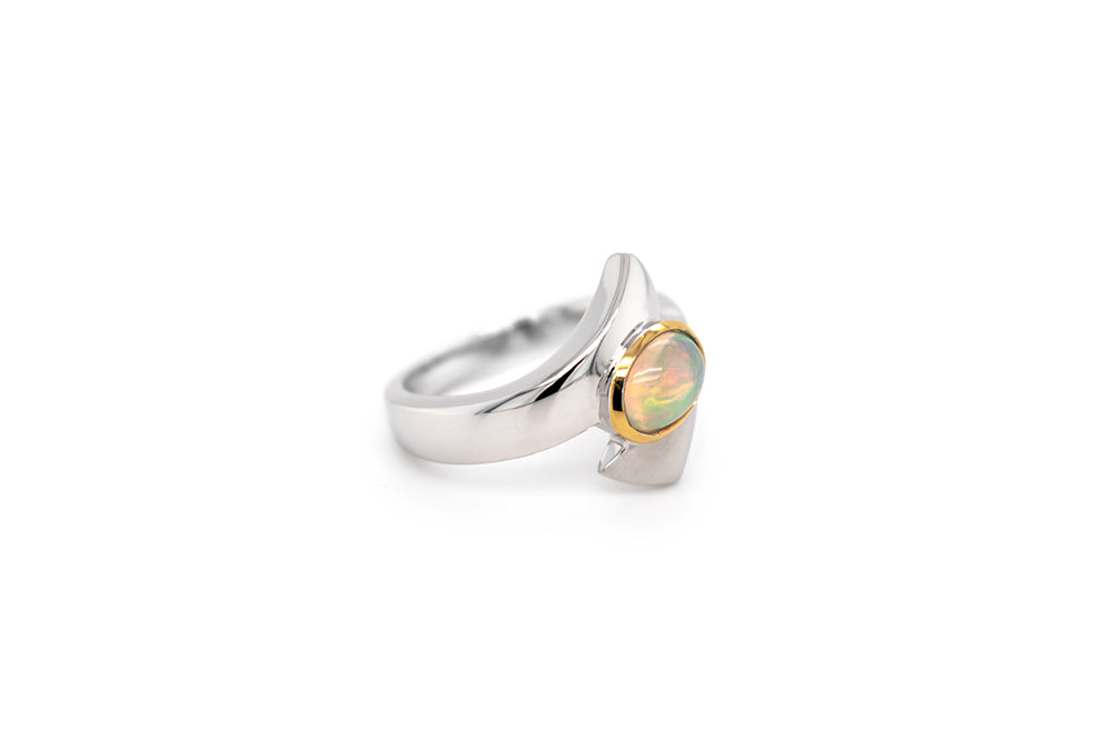 Amethyst and Blue Topaz ring in sterling silver, style R6998 - view 9