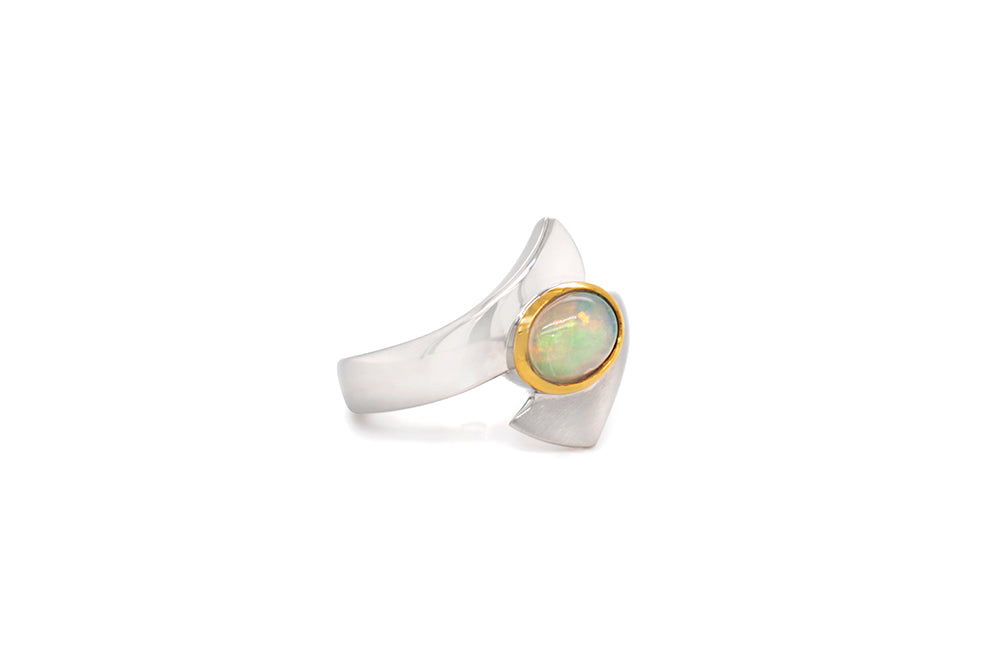 Amethyst and Blue Topaz ring in sterling silver, style R6998 - view 10