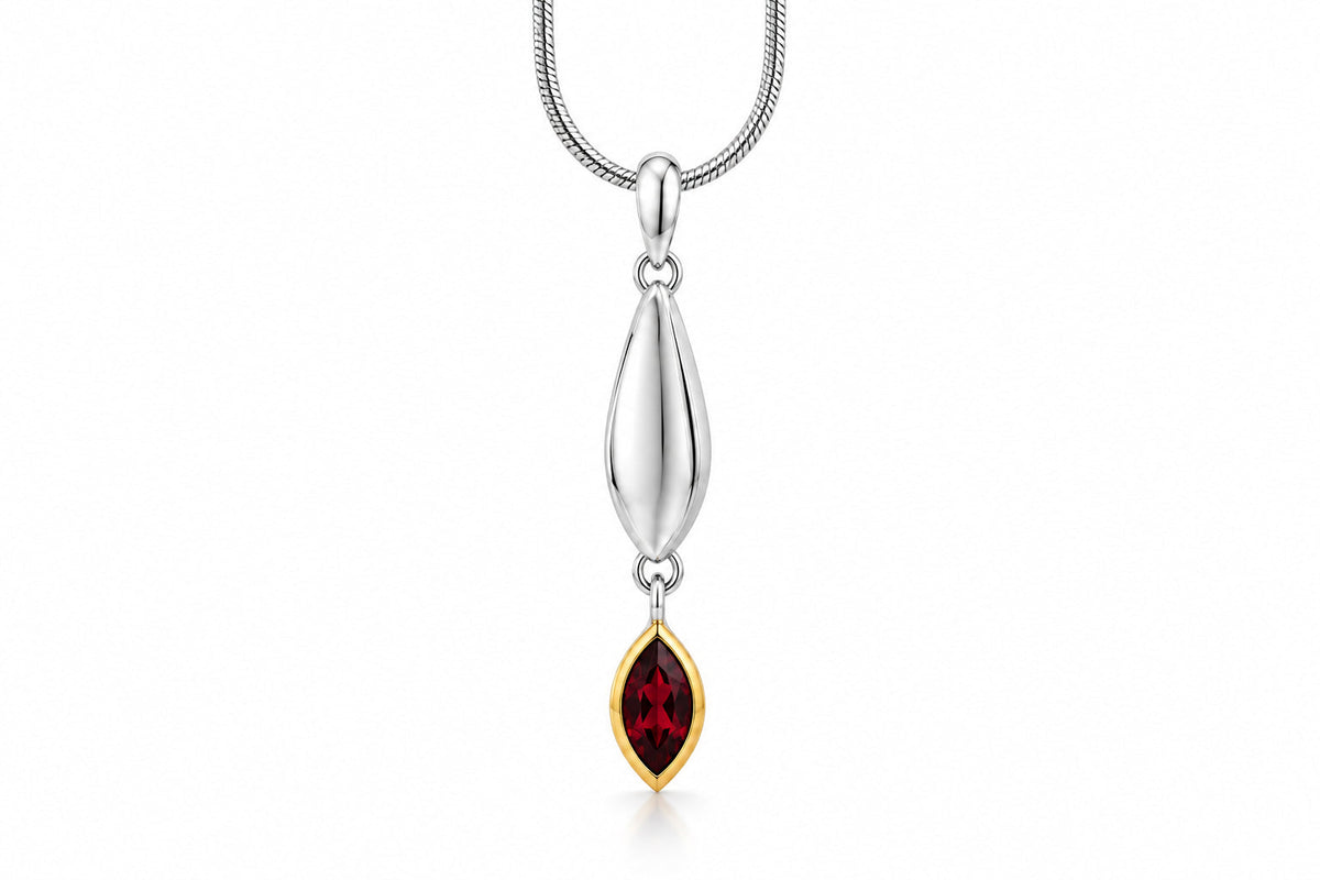 Amethyst and Blue Topaz pendant in sterling silver, style P7339 - view 3