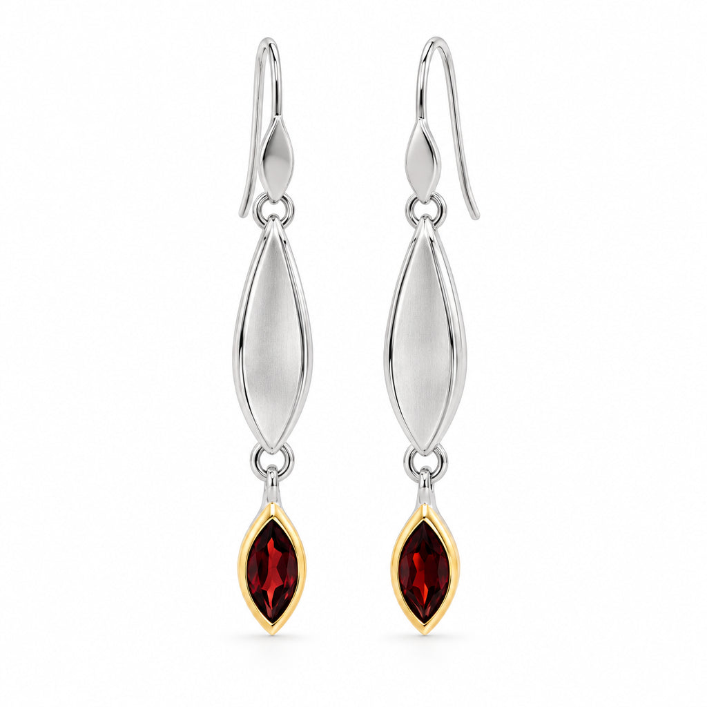 Amethyst and Blue Topaz earrings in sterling silver, style E9344 - view 4