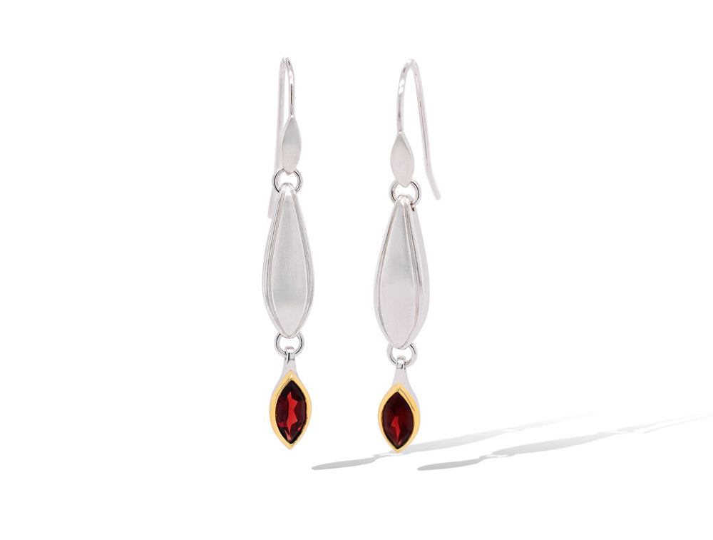 Marquise Gemstone Earring E9344 - E9344 Garnet - Earring