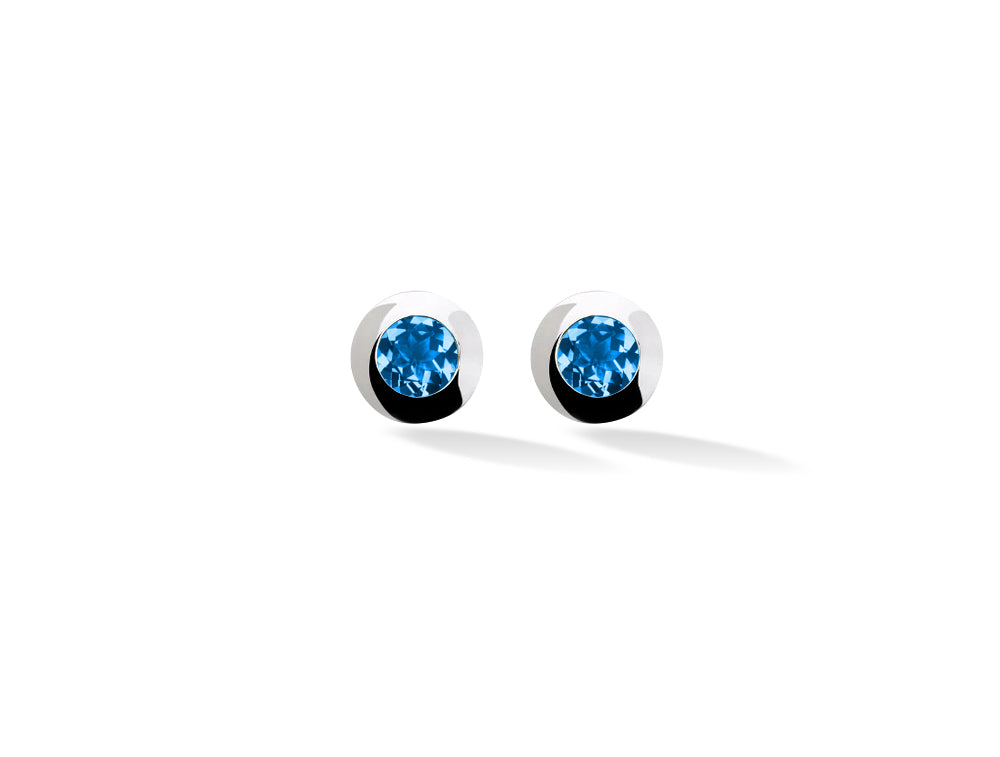 3Mm Gemstone Post Earring E4404 - E4404 Blue Topaz - Earring