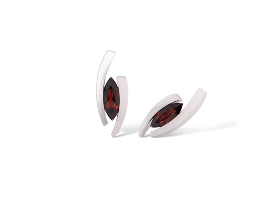 Contemporary Classic Gemstone Earring E5100 - E5100 Garnet - Earring