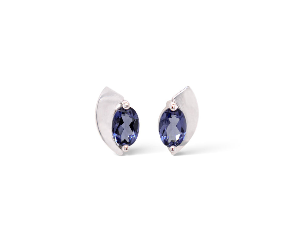 Oval Gemstone Earring E9298 - E9298 Iolite - Earring