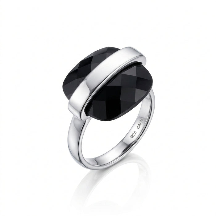 Black Onyx Ring in 925 Sterling Silver | R3506