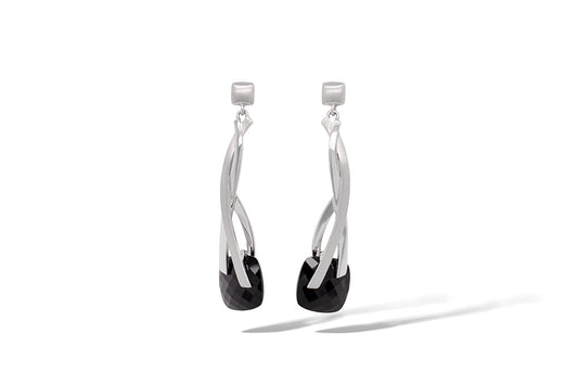 Black Onyx earrings in sterling silver by Joryel Vera, style E4930