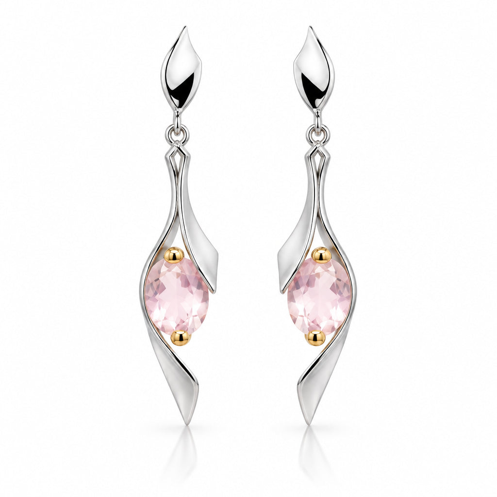 Amethyst and Blue Topaz earrings in sterling silver, style E8438