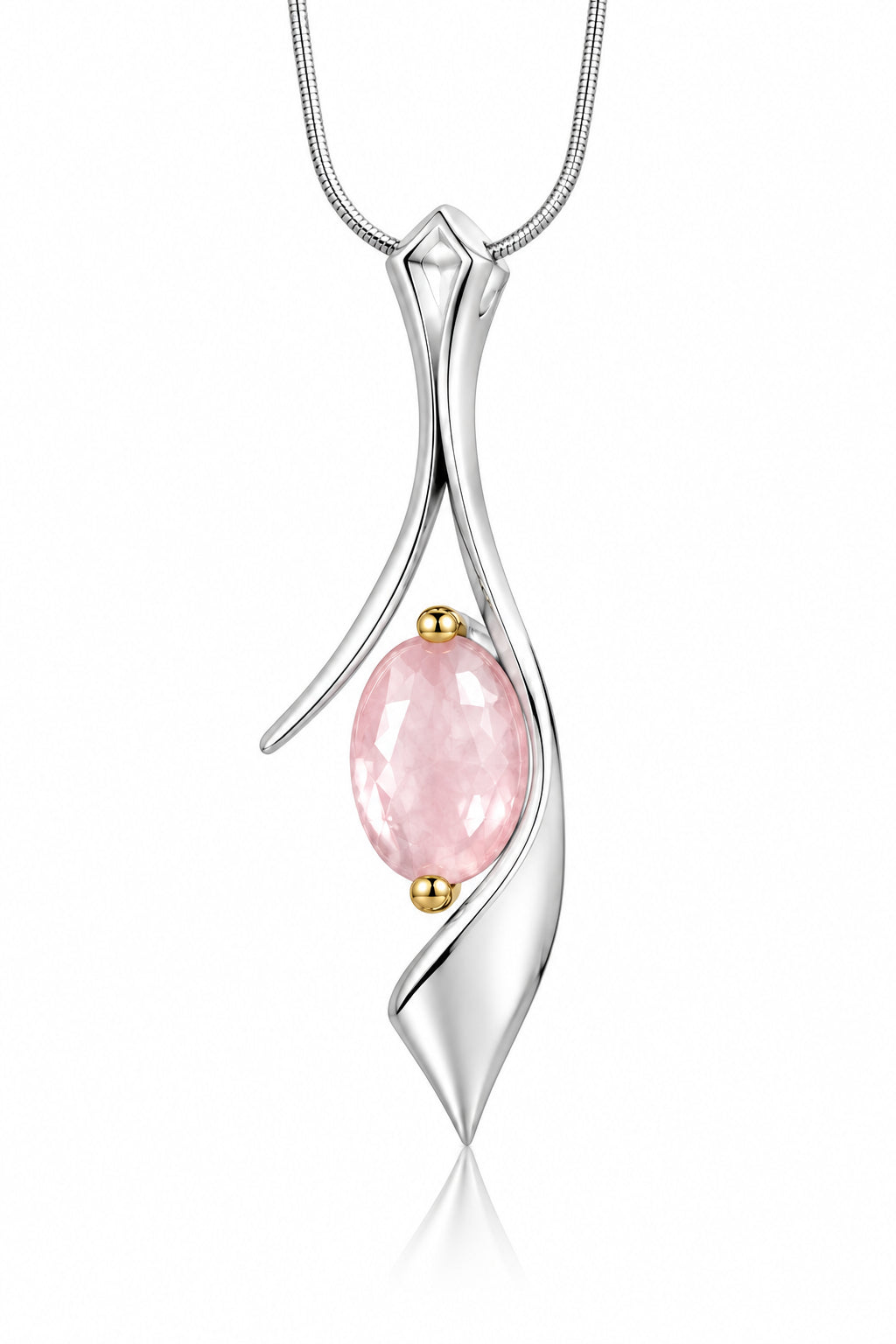 Amethyst and Clear Quartz pendant in sterling silver, style P6903