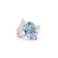 Amethyst and Blue Topaz ring in sterling silver, style R6492 - view 5