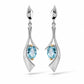 Amethyst and Blue Topaz earrings in sterling silver, style E8438 - view 6