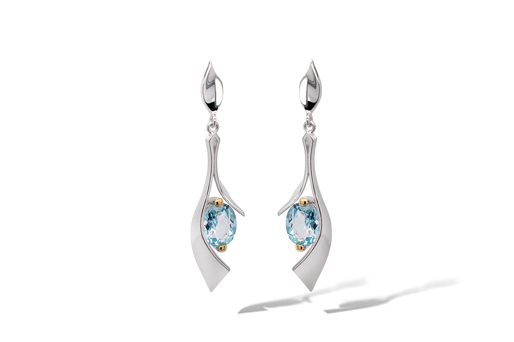 Artistic Gemstone Earring E8438 - E8438 Sky Blue Topaz - Earring