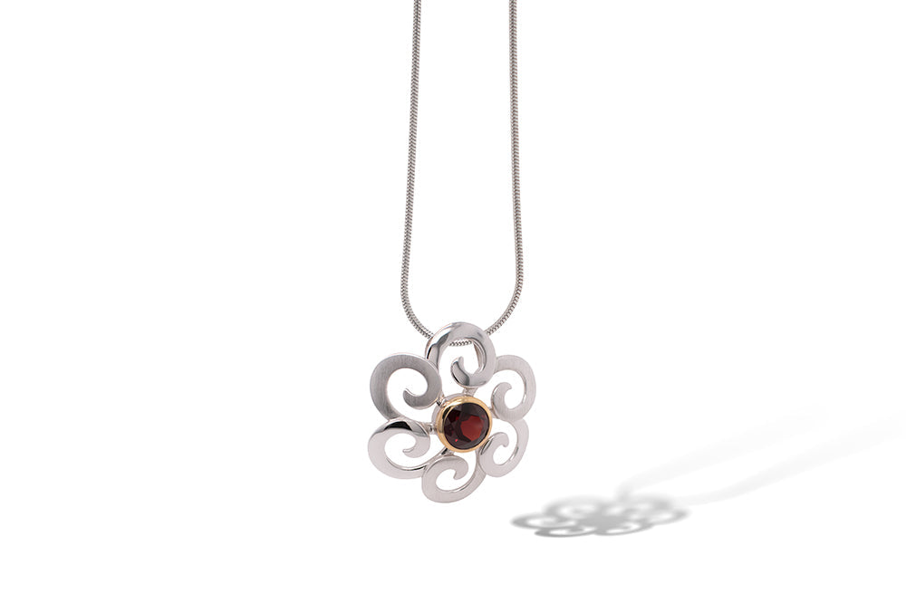 Amethyst and Blue Topaz pendant in sterling silver, style P6494 - view 2