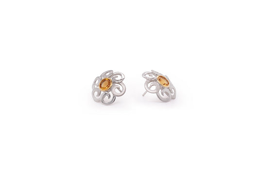 Contemporary Floral Earring E7811 - E7811 Citrine - Earring